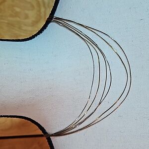 Vintage tri-colored 6 strand necklace, 19" approx